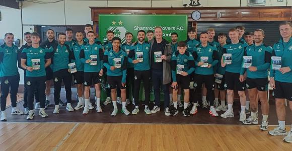 Shamrock Rovers Men's Players at PFA Ireland Club Visit 2025